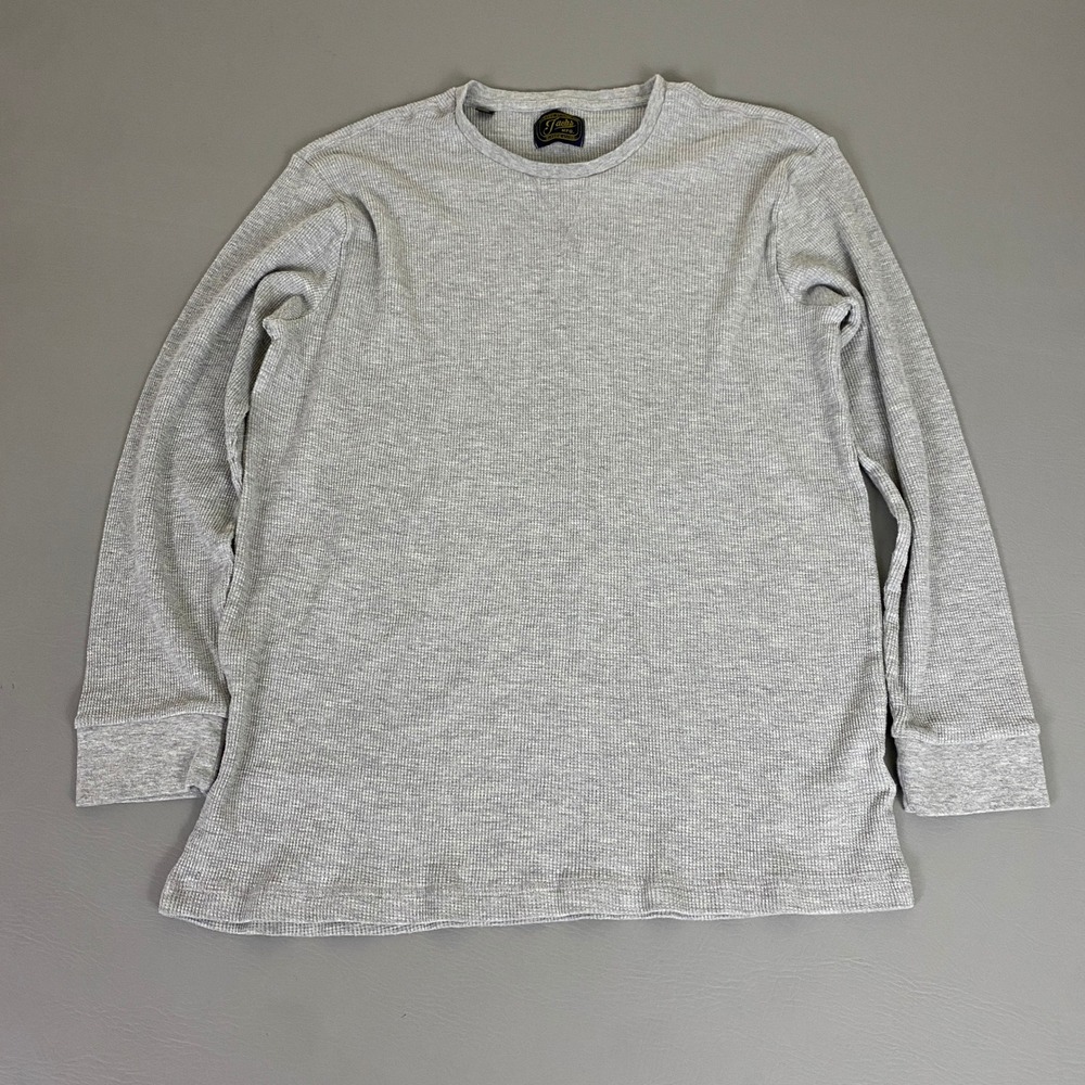 Jachs Thermal Shirt Men's XL‎ Waffle Knit MFG Classic Long Sleeve Gray Cotton